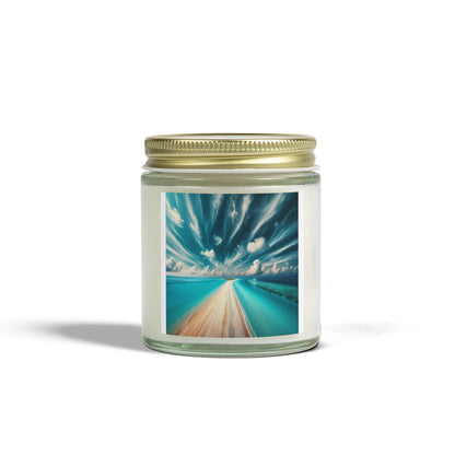 Ocean Breeze Coconut Apricot Scented Candle - Natural Wax Blend, Coastal Fragrance (4oz, 9oz) - Toddcraft
