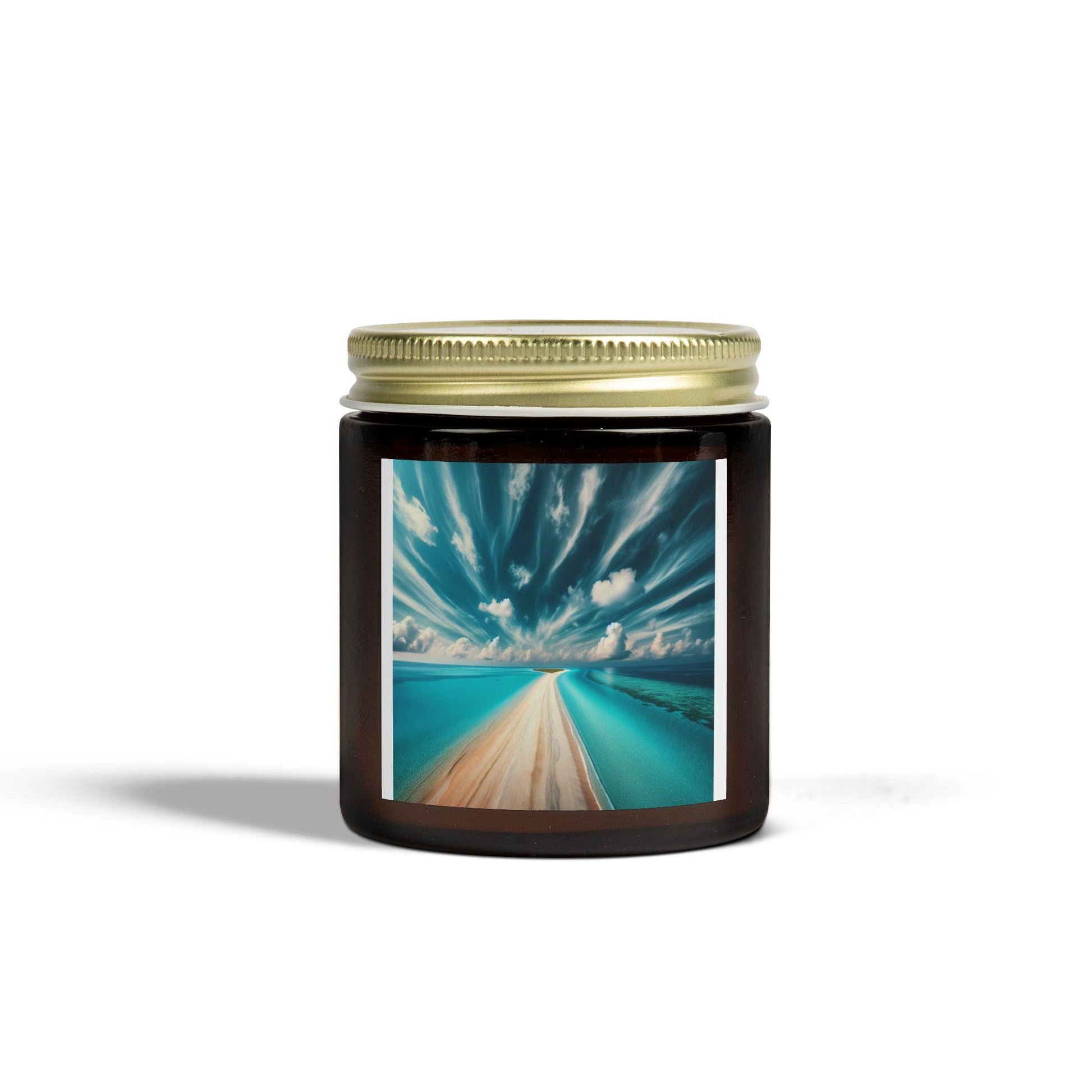 Ocean Breeze Coconut Apricot Scented Candle - Natural Wax Blend, Coastal Fragrance (4oz, 9oz) - Toddcraft