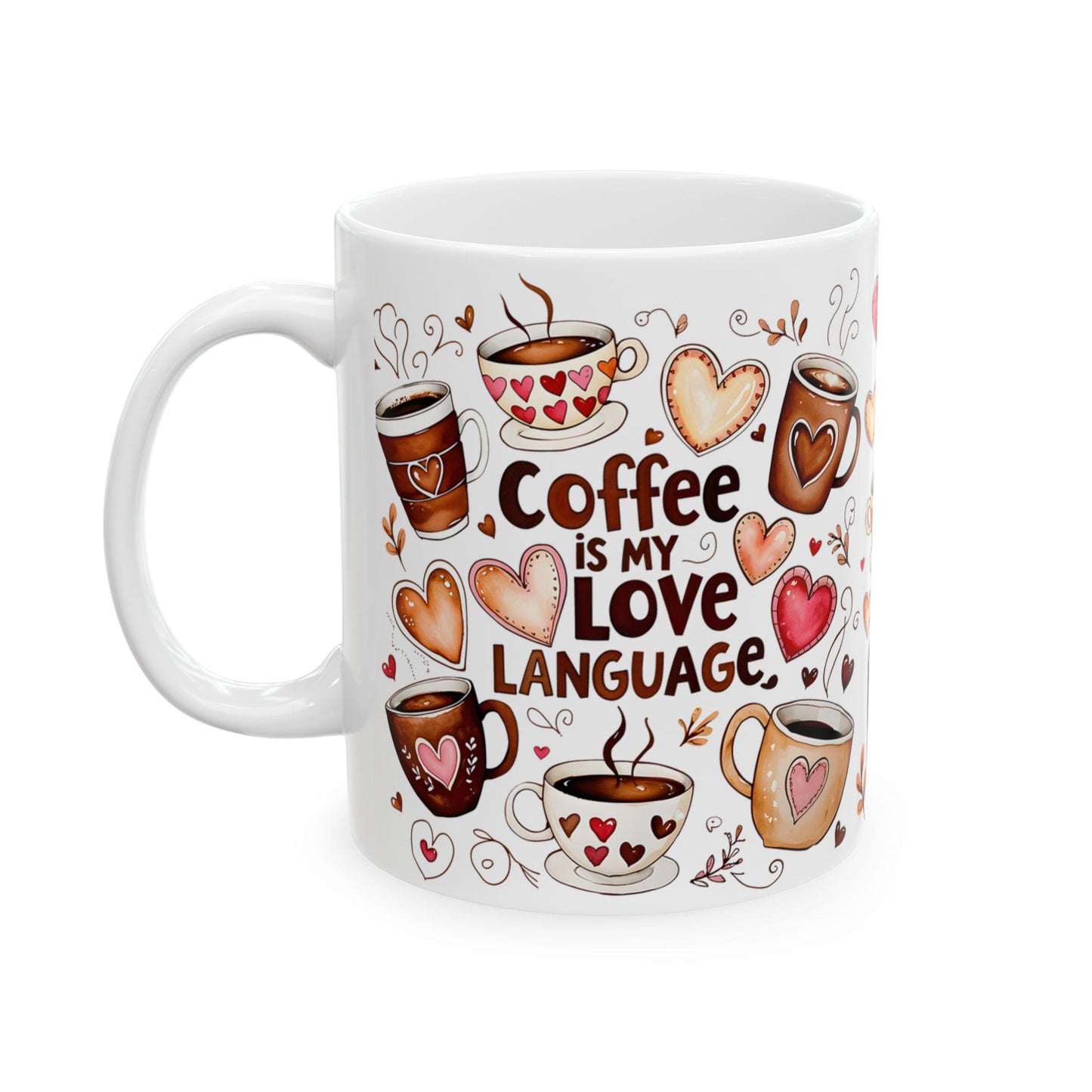 Adorable Ceramic Mug: Valentine's Gift for Coffee & Tea Lovers, Cute Design, Dishwasher Safe - Toddcraft