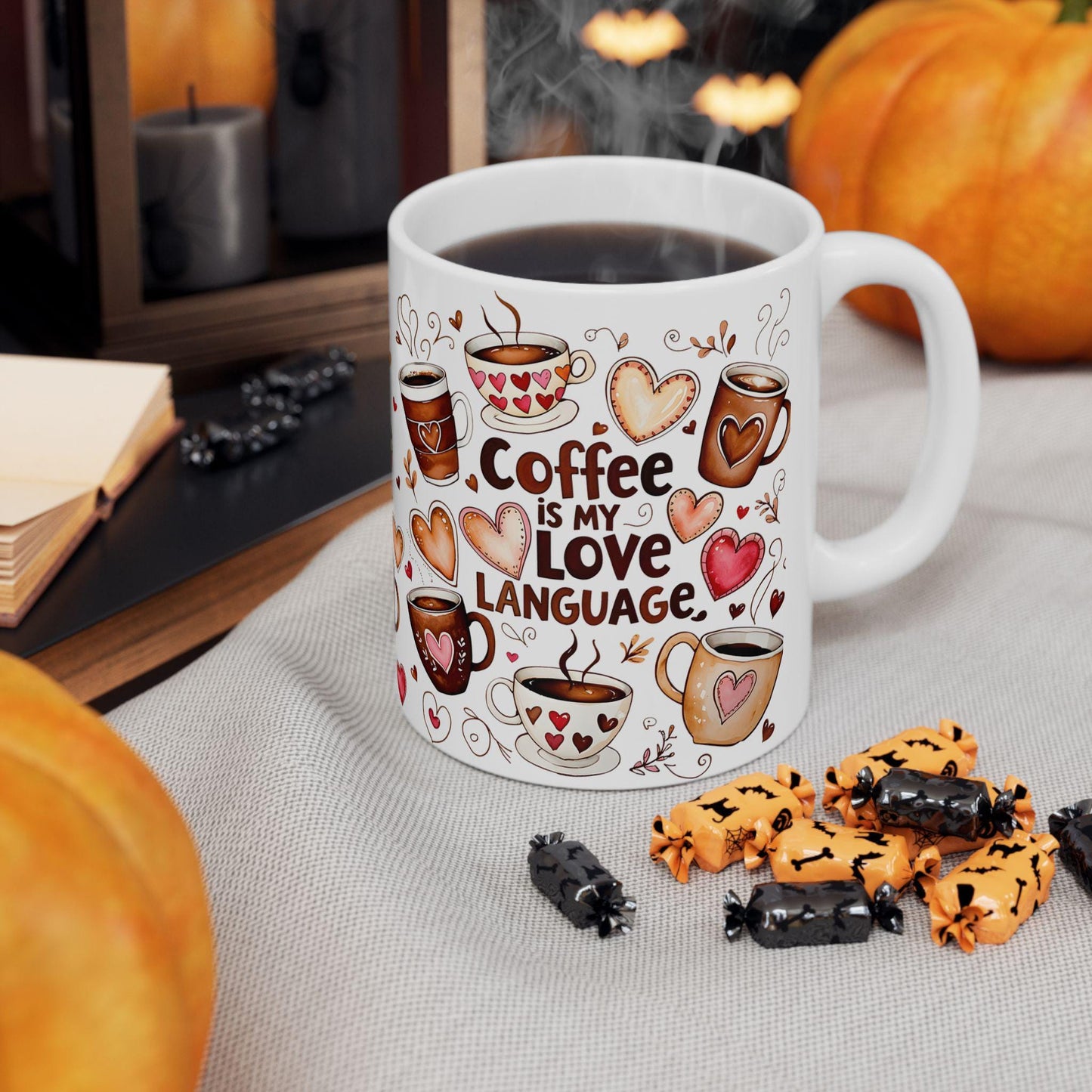 Adorable Ceramic Mug: Valentine's Gift for Coffee & Tea Lovers, Cute Design, Dishwasher Safe - Toddcraft