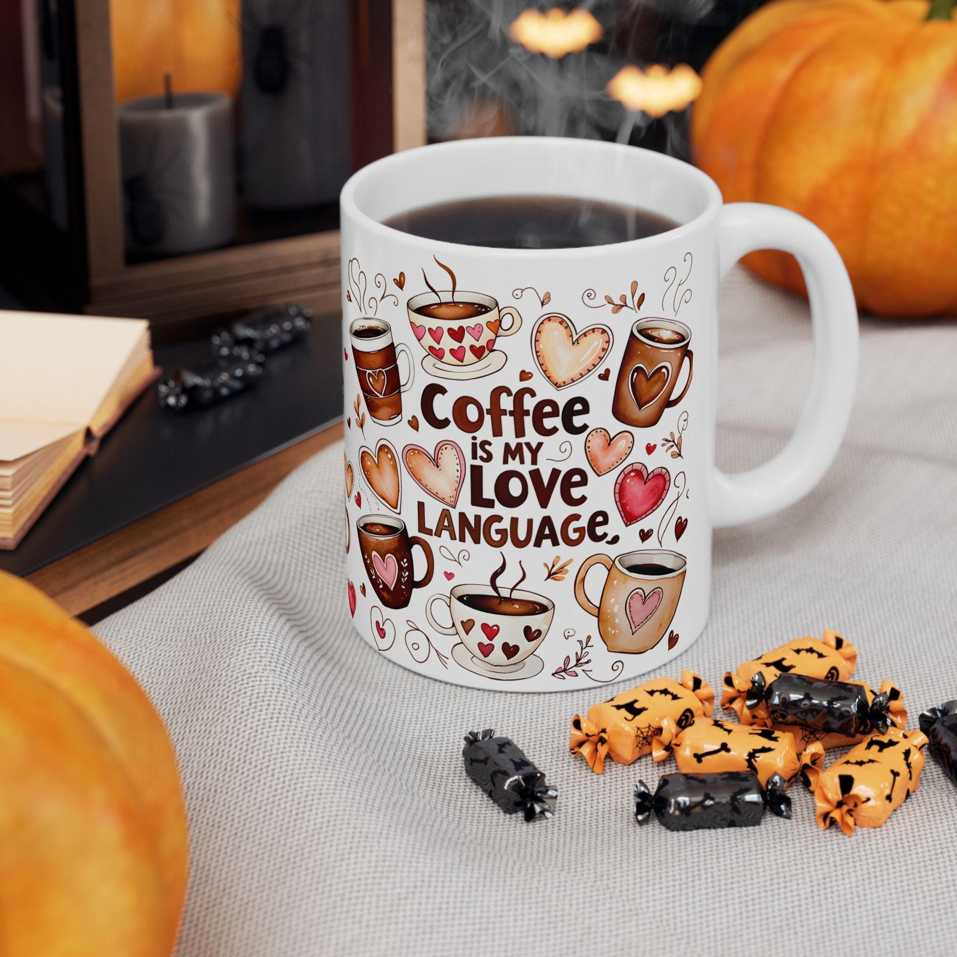 Adorable Ceramic Mug: Valentine's Gift for Coffee & Tea Lovers, Cute Design, Dishwasher Safe - Toddcraft