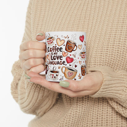 Adorable Ceramic Mug: Valentine's Gift for Coffee & Tea Lovers, Cute Design, Dishwasher Safe - Toddcraft