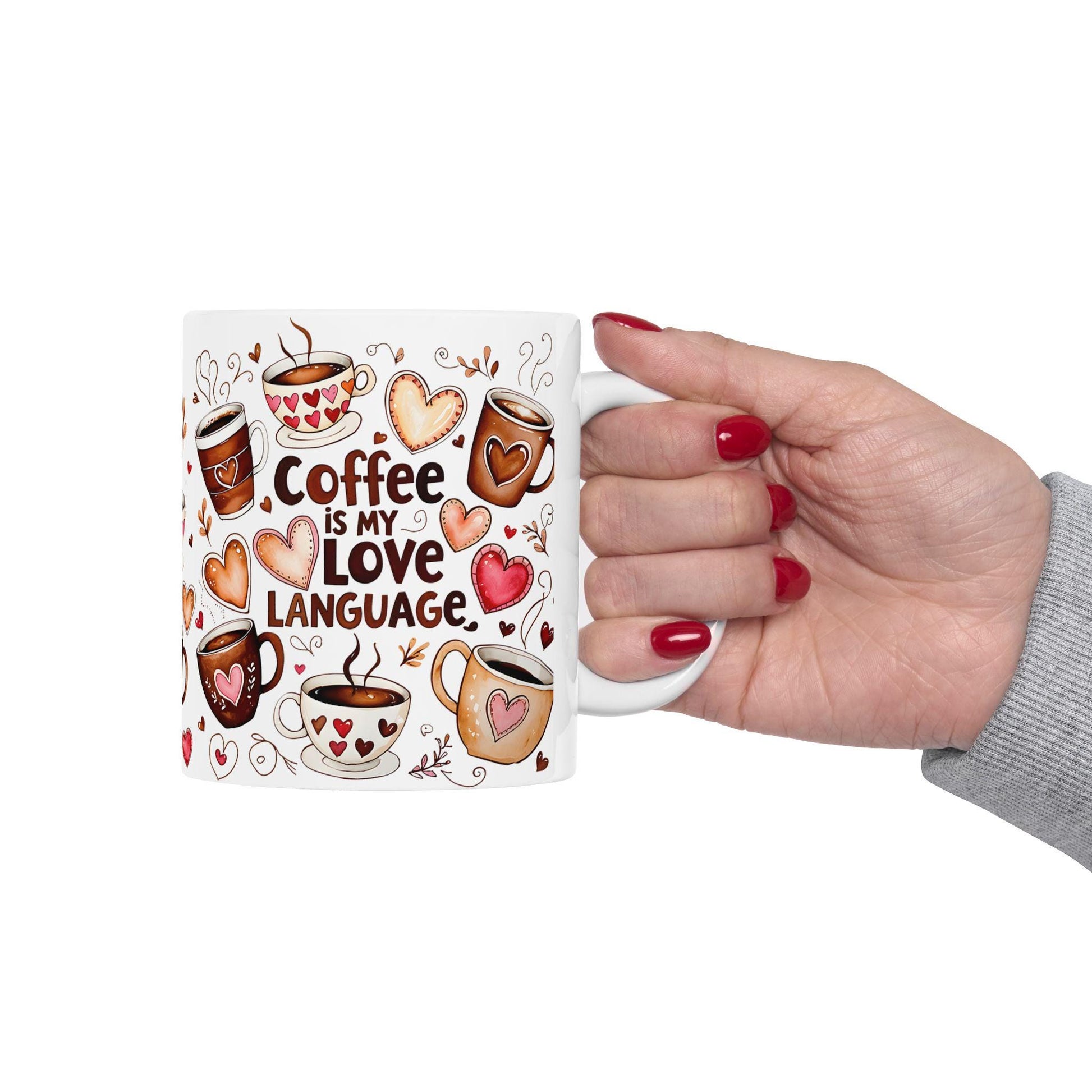 Adorable Ceramic Mug: Valentine's Gift for Coffee & Tea Lovers, Cute Design, Dishwasher Safe - Toddcraft