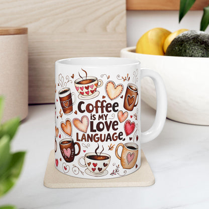 Adorable Ceramic Mug: Valentine's Gift for Coffee & Tea Lovers, Cute Design, Dishwasher Safe - Toddcraft