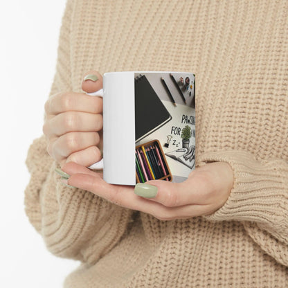 Adorable Paw Print Ceramic Mug - Cozy Cat Nap Coffee Cup for Animal Lovers and Pet Owners - Toddcraft