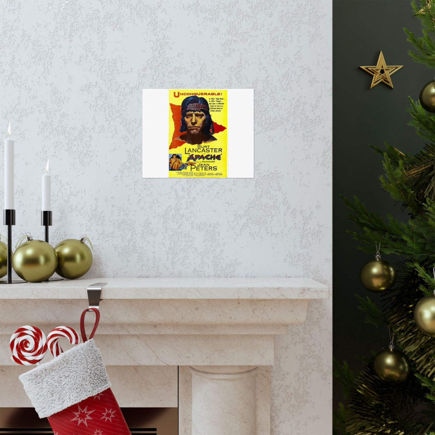 Burt Lancaster Apache Movie Poster - High Definition Matte Horizontal Vintage Wall Art Print - Toddcraft