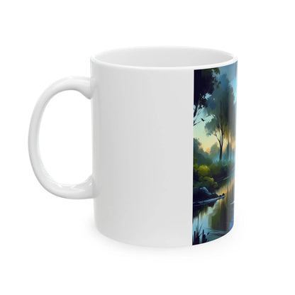 Ceramic Fishing Coffee Mug - Outdoor Travel Cup for Fishermen & Nature Lovers, Adventure Camper Gift - Toddcraft