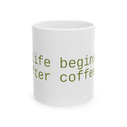 Coffee Lover Mug Ceramic: "Life Begins with Coffee" Tea Mug, 11oz & 15oz, Gift for Mom  Dad, Perfect Coffee  Tea Cup - Toddcraft