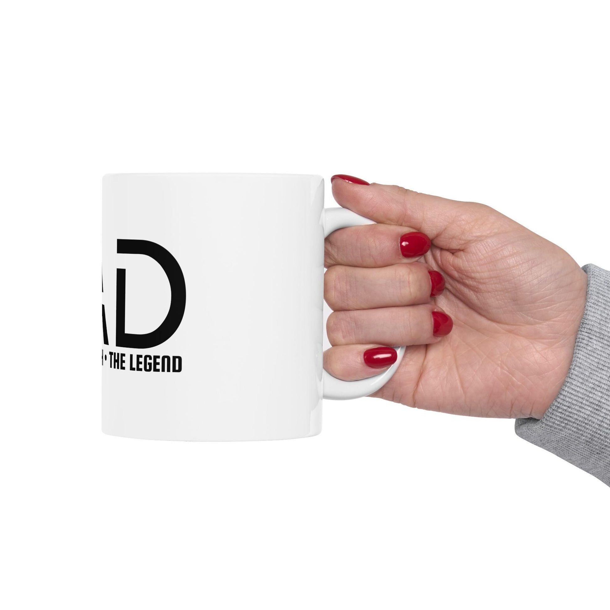 Dad The Myth The Man The Legend Ceramic Mug - 11oz  15oz Fathers Day Gift for Dad, Coffee Cup from Sons, Daughters & Wives - Toddcraft