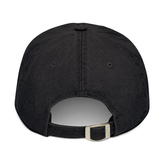 Denim Hat with Embroidered Flying Bats  Open Book Design  Symbol of Rebirth  Death, Gothic Vintage Style Cap - Toddcraft