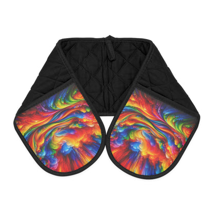 Double Oven Mitts Rainbow Colorful Kitchen Gloves Great Gift for Mothers Day Fathers Day Son Daughter Cooking - Toddcraft