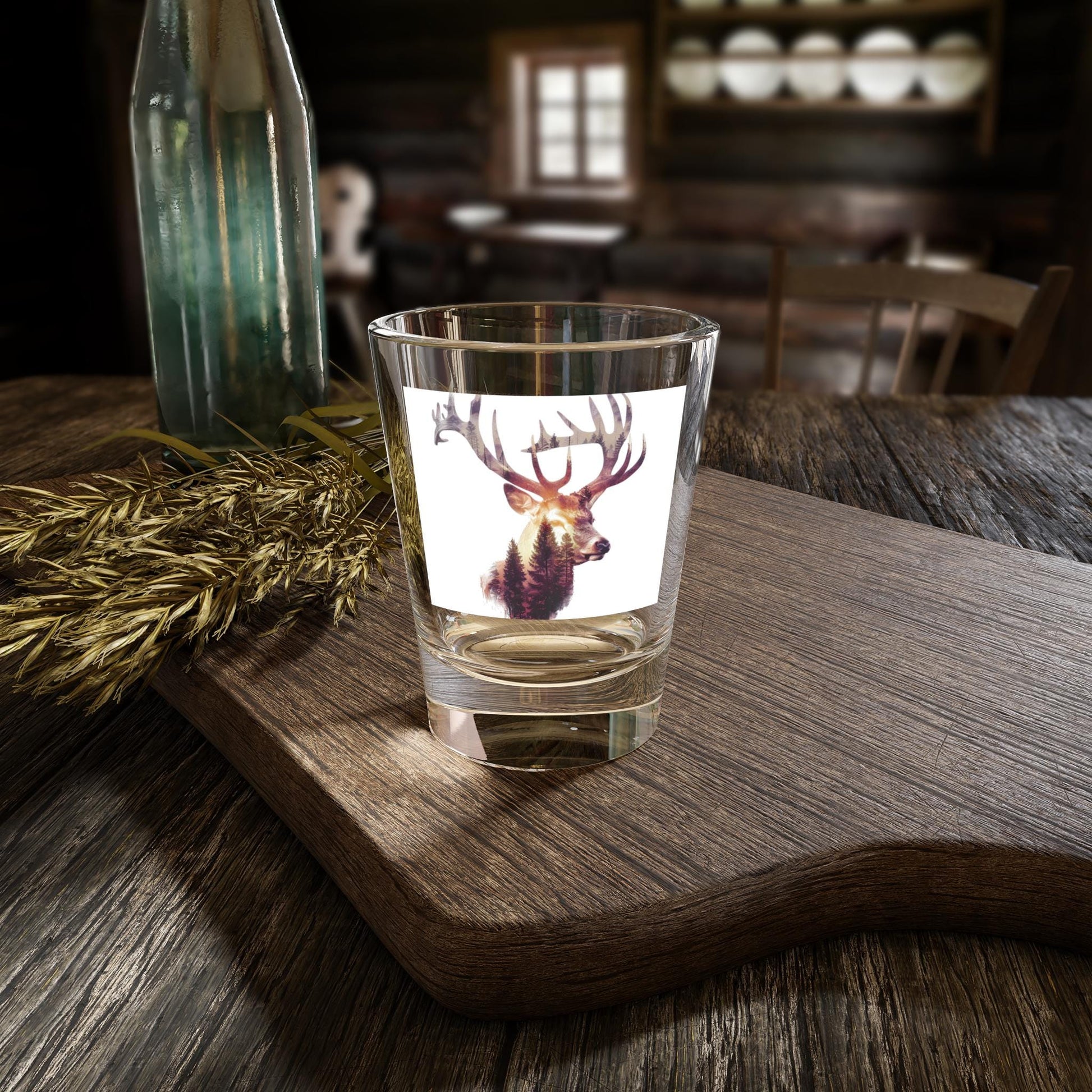 Elk Antler Shot Glass 1.5oz - Nature & Hunter Lovers Gift, Outdoor Enthusiasts Drinking Glass, Rustic Wildlife Barware - Toddcraft