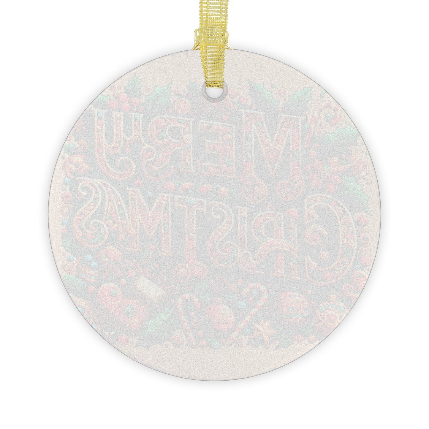 Festive Candy Cane Glass Holiday Ornament - Merry Christmas Round Decoration for Tree - Toddcraft