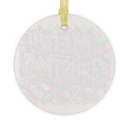 Festive Candy Cane Glass Holiday Ornament - Merry Christmas Round Decoration for Tree - Toddcraft