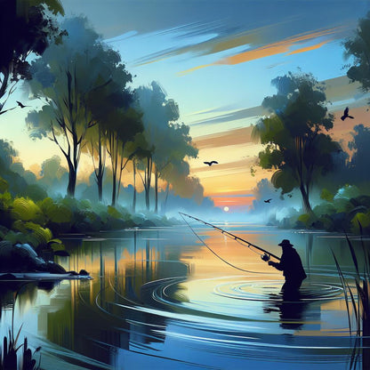 Fishing Lake Sunrise Stainless Steel Tumbler 20oz  Insulated Travel Mug for Outdoor Fishing Lovers, Vacuum Coffee Cup, Durable & Leak-Proof - Toddcraft