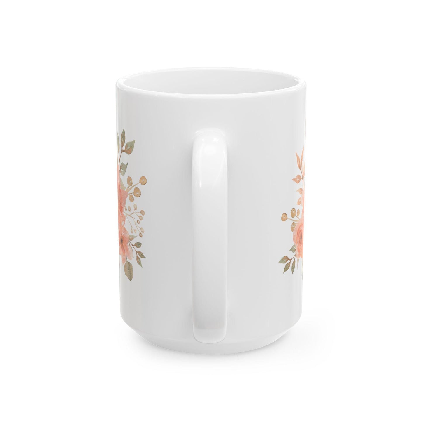 Floral Ceramic Mug Handcrafted Gift for Mom Tea Coffee Lovers Unique Elegant Mug for Special Events - Toddcraft