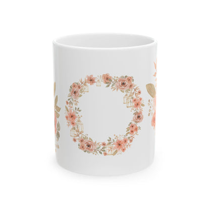 Handcrafted Floral Ceramic Mug: Rustic Charm for Daily Use, Coffee Lovers & Unique Gift Ideas - Toddcraft