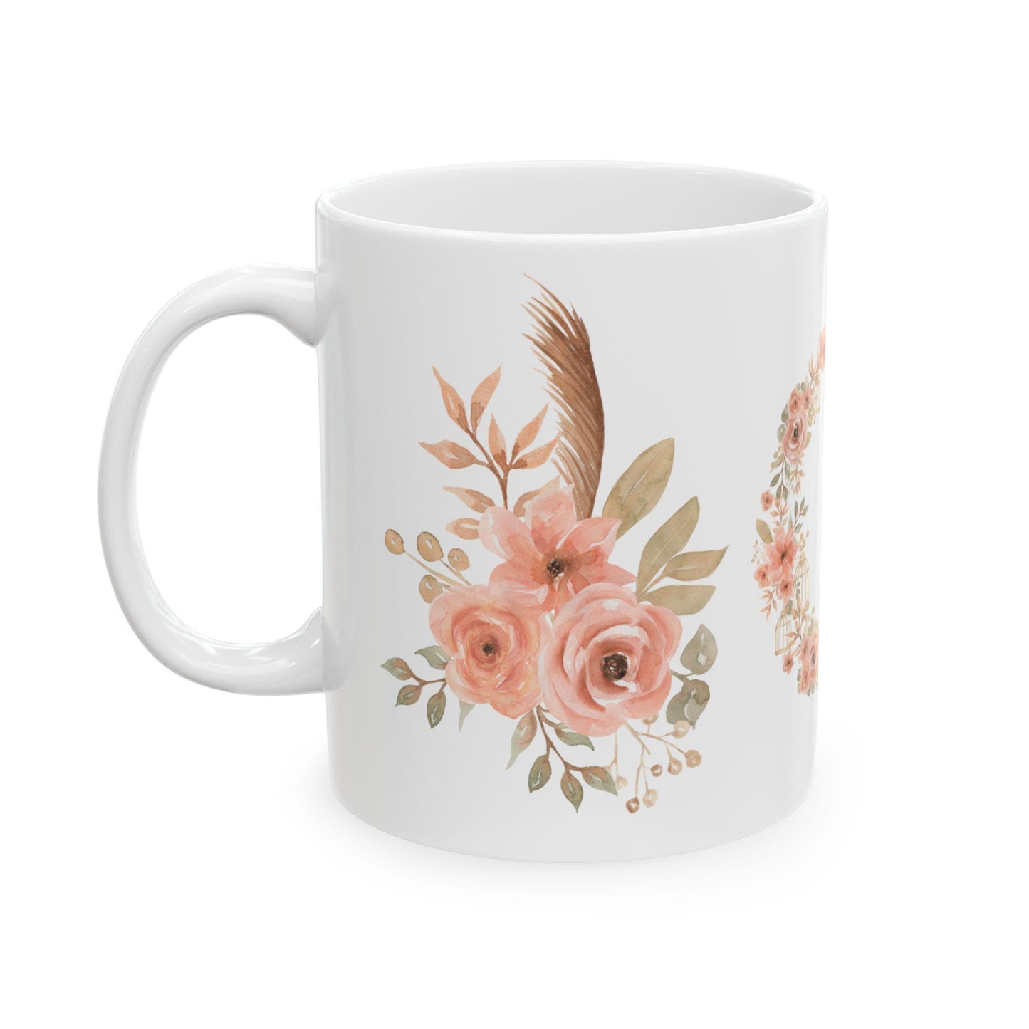 Handcrafted Floral Ceramic Mug: Rustic Charm for Daily Use, Coffee Lovers & Unique Gift Ideas - Toddcraft