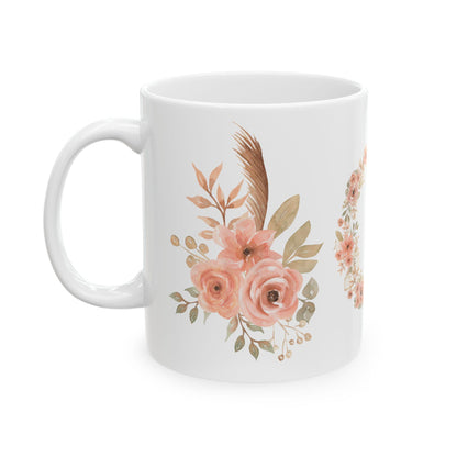Handcrafted Floral Ceramic Mug: Rustic Charm for Daily Use, Coffee Lovers & Unique Gift Ideas - Toddcraft