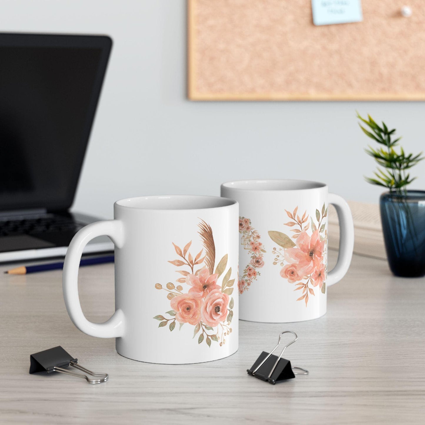 Handcrafted Floral Ceramic Mug: Rustic Charm for Daily Use, Coffee Lovers & Unique Gift Ideas - Toddcraft