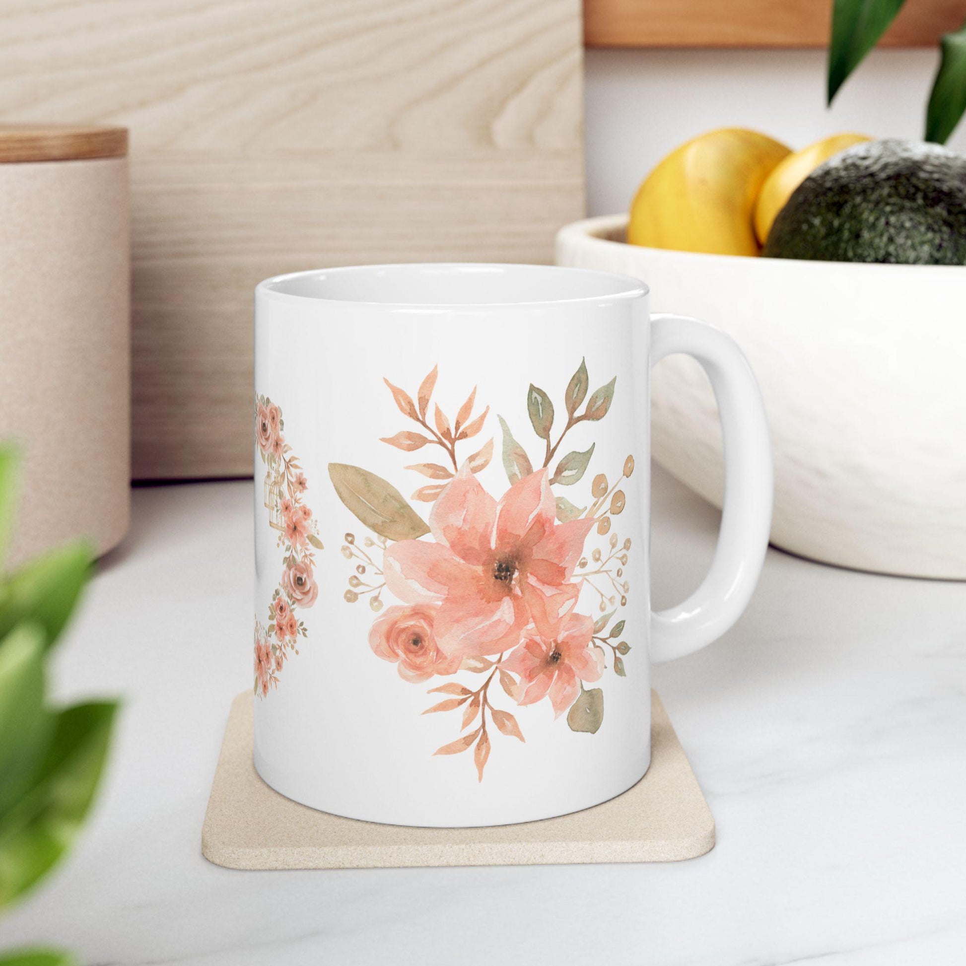 Handcrafted Floral Ceramic Mug: Rustic Charm for Daily Use, Coffee Lovers & Unique Gift Ideas - Toddcraft