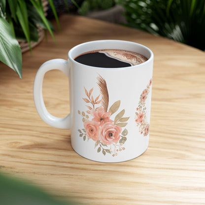 Handcrafted Floral Ceramic Mug: Rustic Charm for Daily Use, Coffee Lovers & Unique Gift Ideas - Toddcraft