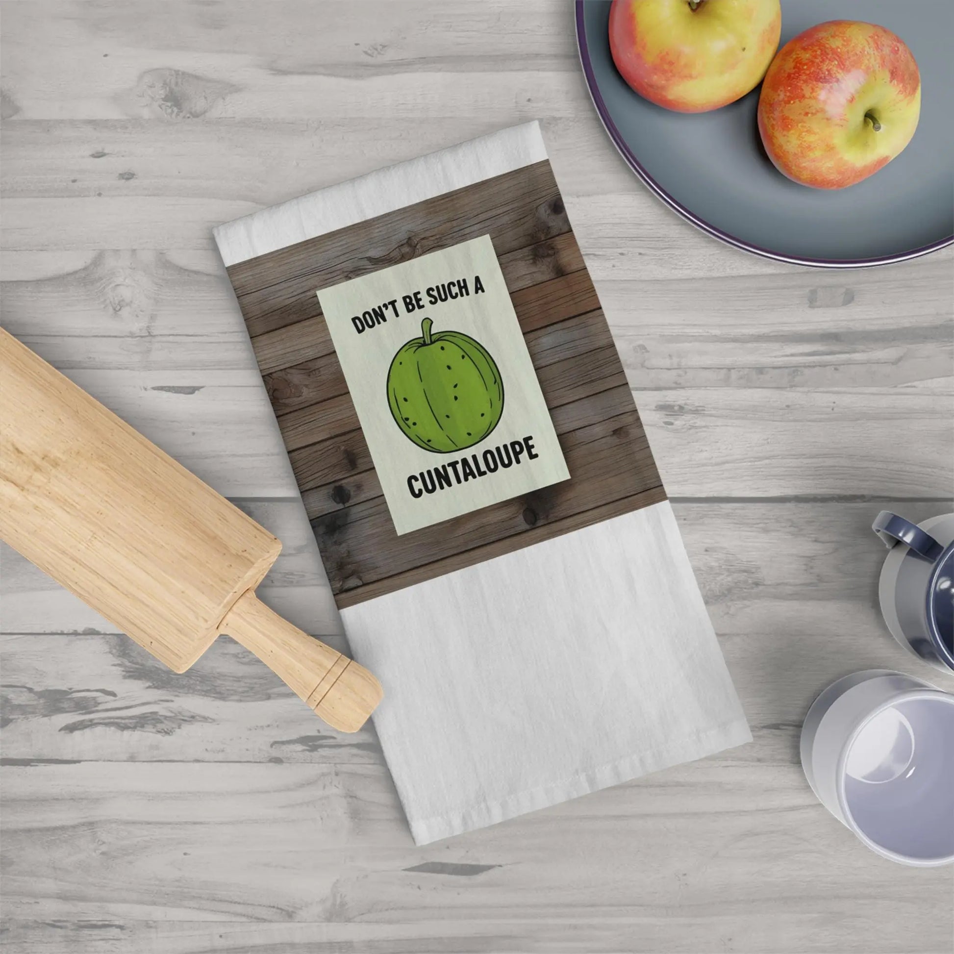 Inappropriate Tea Towel Waffle Kitchen Towels Absorbent Cuntaloupe Design Housewarming Gift Stocking Stuffer - Toddcraft