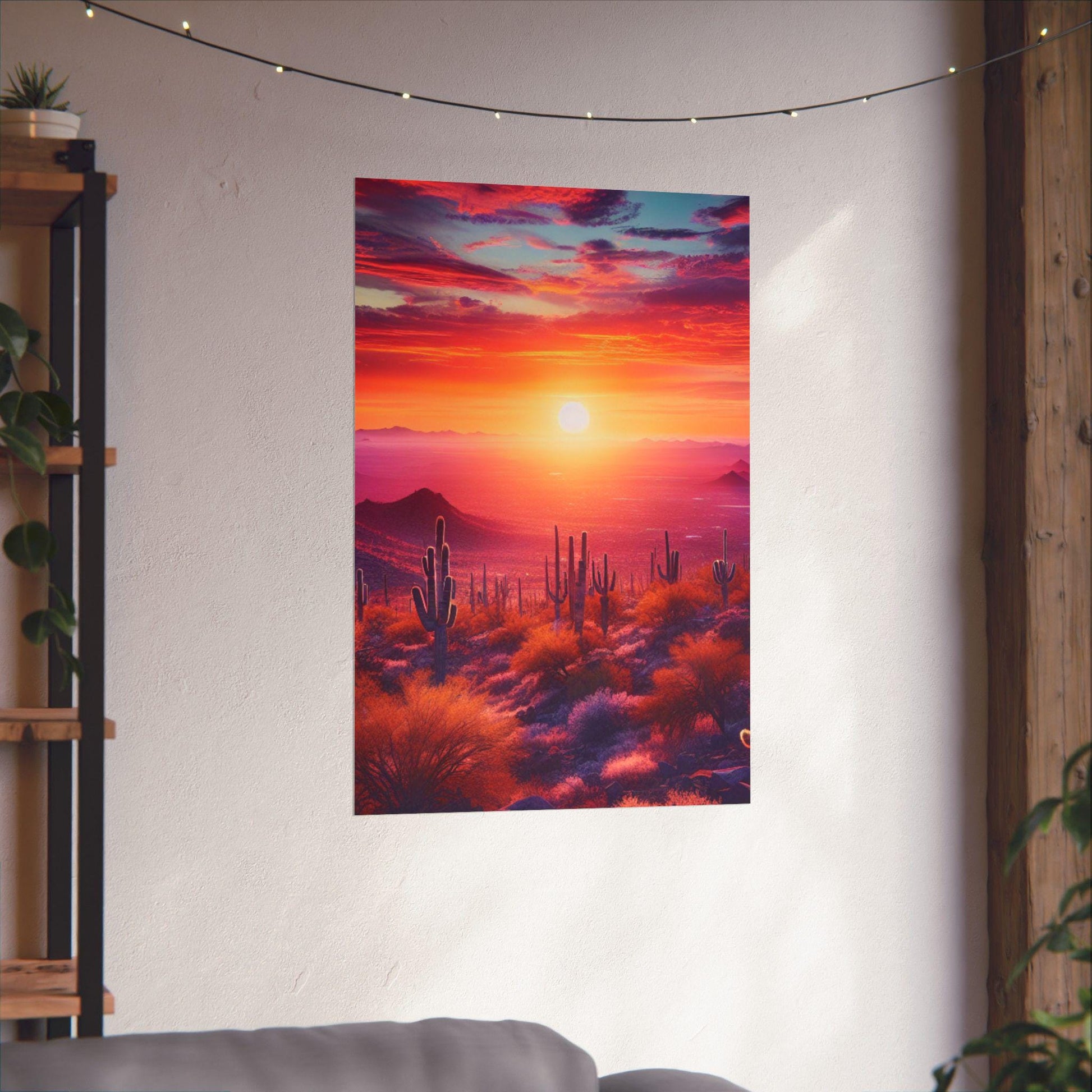 Matte Vertical Sunrise and Sunset Posters: Minimalist Desert Landscape Wall Art Prints - Toddcraft