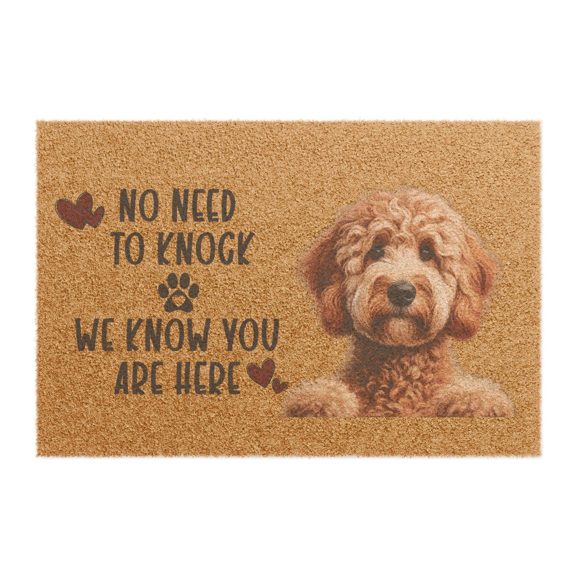 No Need to Knock We Know You're Here Doormat  Funny Dog Welcome Mat with Paw Prints, Pet Lover Gift, Entry Rug with Dog Design - Toddcraft