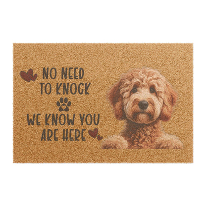 No Need to Knock We Know You're Here Doormat  Funny Dog Welcome Mat with Paw Prints, Pet Lover Gift, Entry Rug with Dog Design - Toddcraft