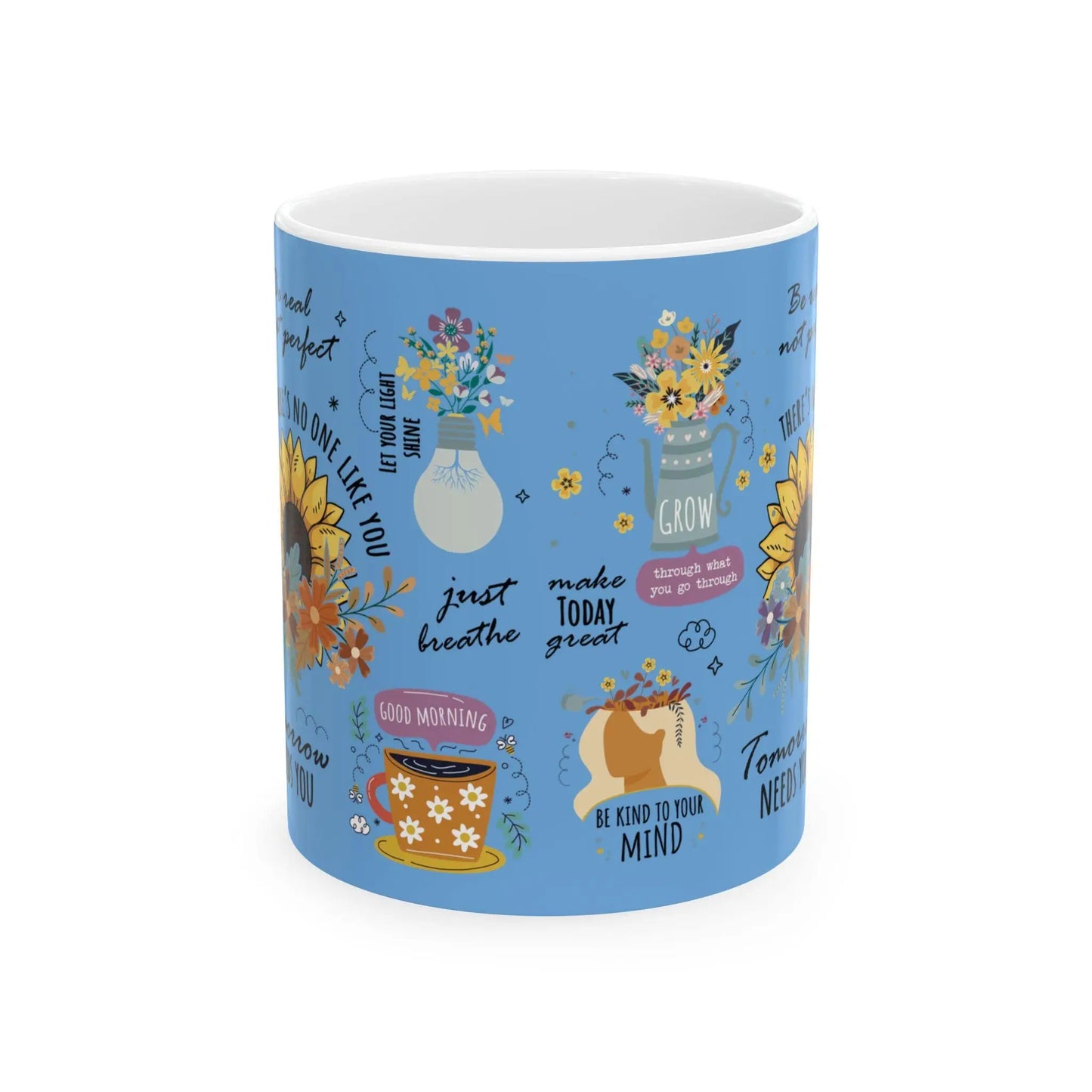 Positive Sayings Ceramic Mug 11oz & 15oz - Mood Boosting Coffee Tea Cup Gift for Drinkers, Motivational Quote Cup, Happy Morning Beverage - Toddcraft