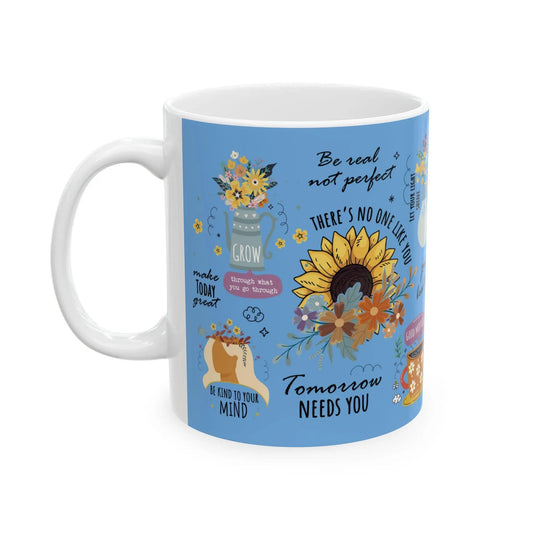 Positive Sayings Ceramic Mug 11oz & 15oz - Mood Boosting Coffee Tea Cup Gift for Drinkers, Motivational Quote Cup, Happy Morning Beverage - Toddcraft