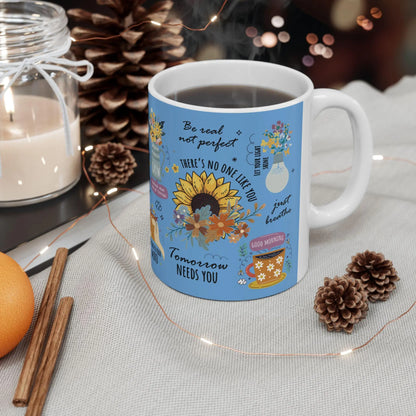 Positive Sayings Ceramic Mug 11oz & 15oz - Mood Boosting Coffee Tea Cup Gift for Drinkers, Motivational Quote Cup, Happy Morning Beverage - Toddcraft