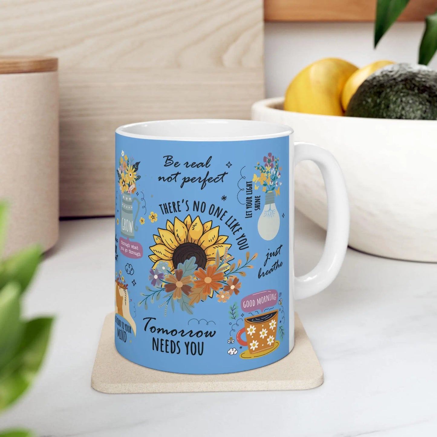 Positive Sayings Ceramic Mug 11oz & 15oz - Mood Boosting Coffee Tea Cup Gift for Drinkers, Motivational Quote Cup, Happy Morning Beverage - Toddcraft
