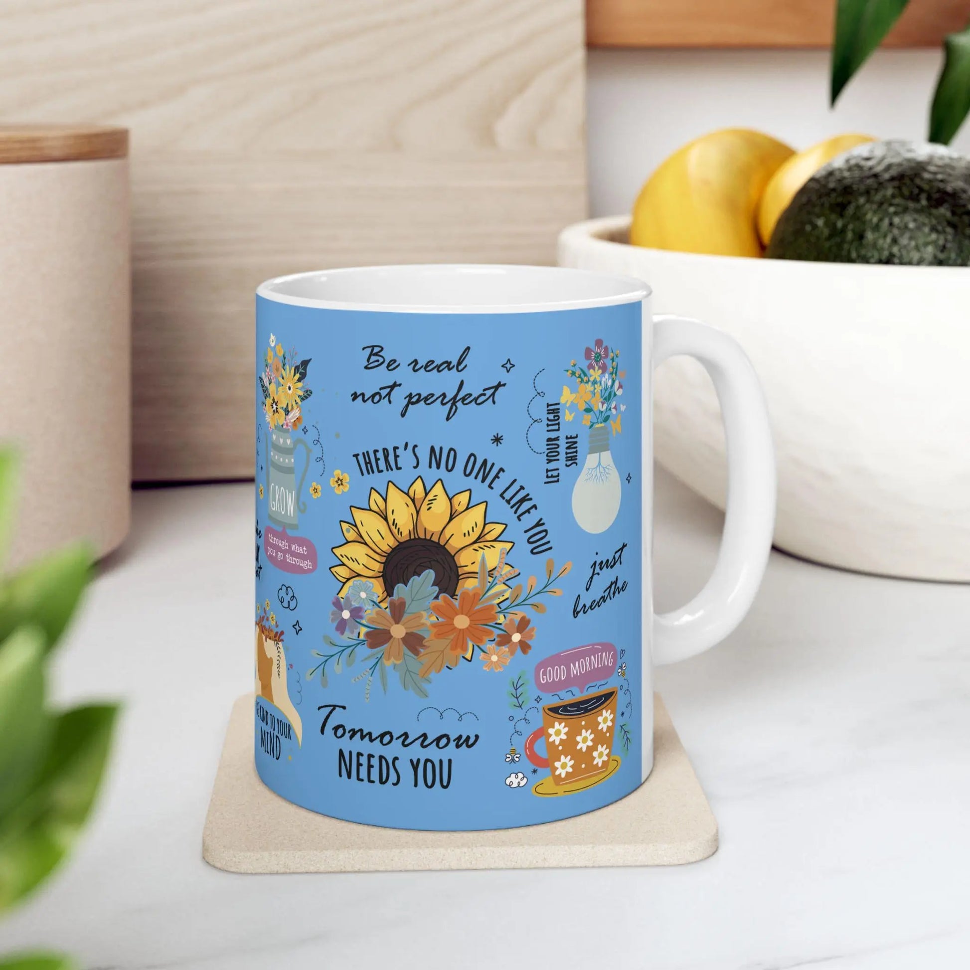 Positive Sayings Ceramic Mug 11oz & 15oz - Mood Boosting Coffee Tea Cup Gift for Drinkers, Motivational Quote Cup, Happy Morning Beverage - Toddcraft