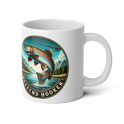 Rainbow Fish Enthusiast Jumbo Mug 20oz | Big Fishing Coffee Cup, Weekend Hooker Outdoor Trout Lover Gift - Toddcraft