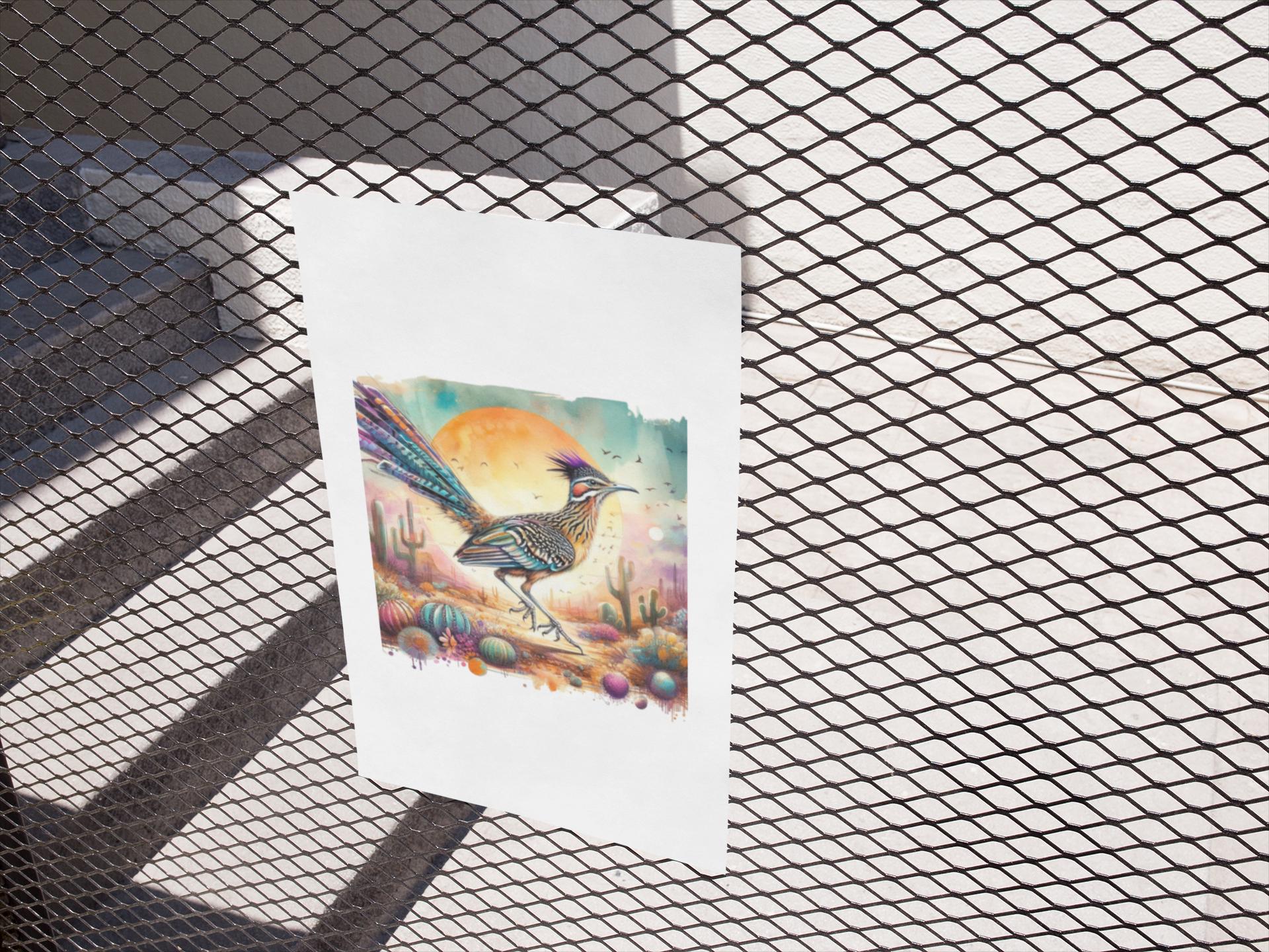 Roadrunner Wall Decals Desert Landscape for Office Home Dorm Rooms Arizona State Bird Beep Beep Decor - Toddcraft