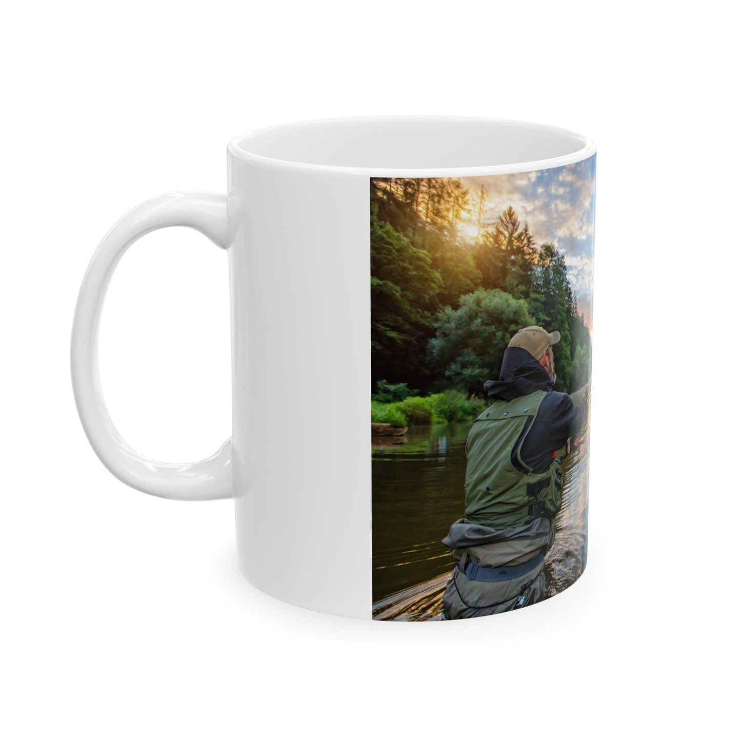 Rustic 'Man, I Love Fishing' Ceramic Coffee Mug - Lake & Wilderness Themed Gift for Outdoor Enthusiasts - Toddcraft