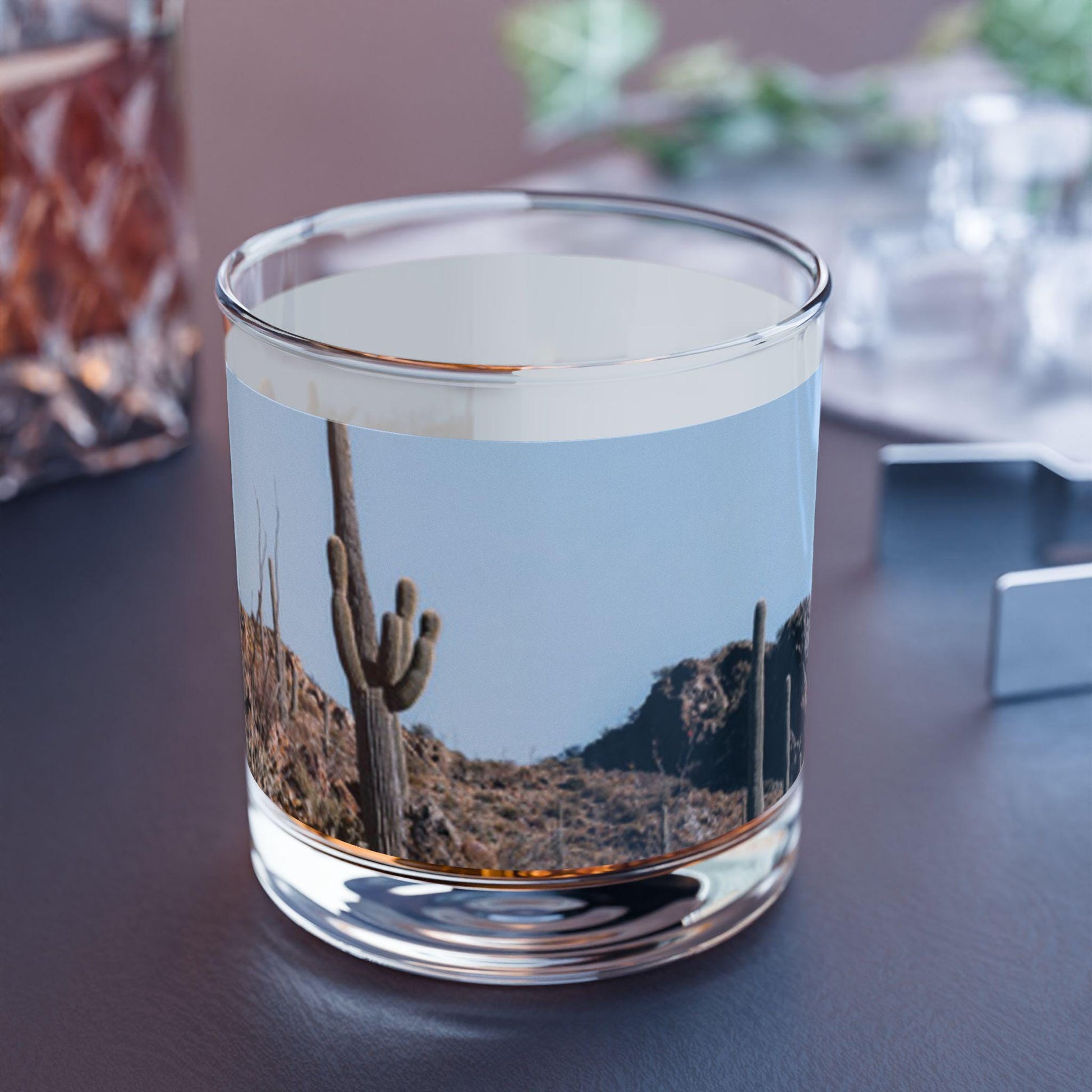 Saguaro Cactus Rocks Glass 10oz  Unique Southwestern Whiskey Glass, Desert Barware Gift for Him, Handmade Cocktail Glassware - Toddcraft