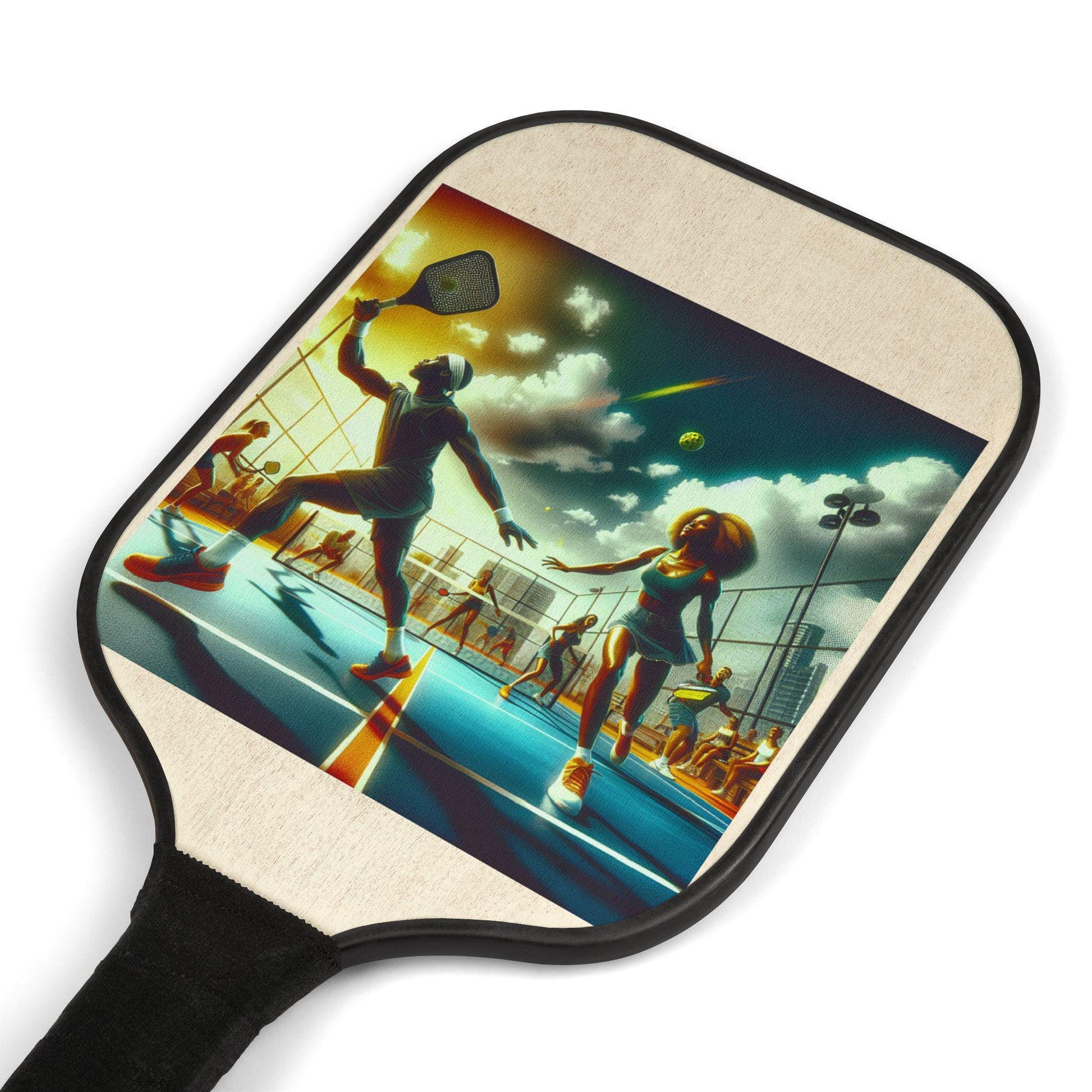 Stylish Retro 3D Pickleball Paddle Kit: Custom Crafted 2-Piece Set for Unique Sports Enthusiasts - Toddcraft