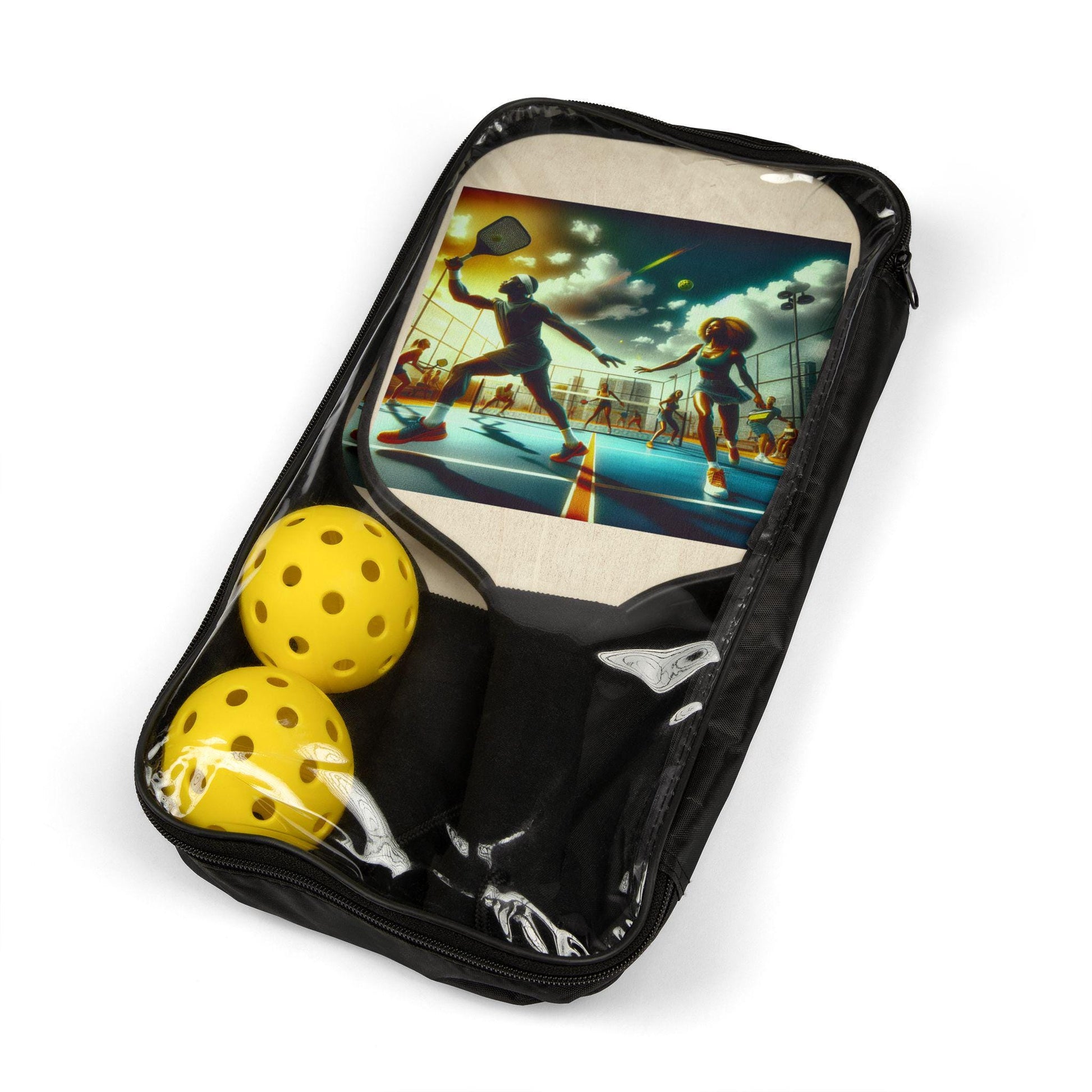 Stylish Retro 3D Pickleball Paddle Kit: Custom Crafted 2-Piece Set for Unique Sports Enthusiasts - Toddcraft