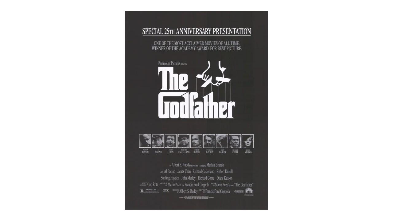 The Godfather 25th Anniversary Movie Poster - Vintage Digital Download Wall Art - Toddcraft