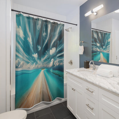 Tropical Ocean Shower Curtain: Coastal Bathroom Decor for Beach Vibes and Seaside Ambiance - Toddcraft