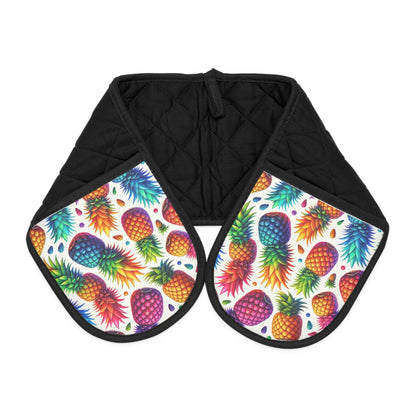 Tropical Pineapple Oven Mitts  Heat Resistant Kitchen Gloves for Baking, Cooking & Grilling  Fun Gift for Home Chefs - Toddcraft