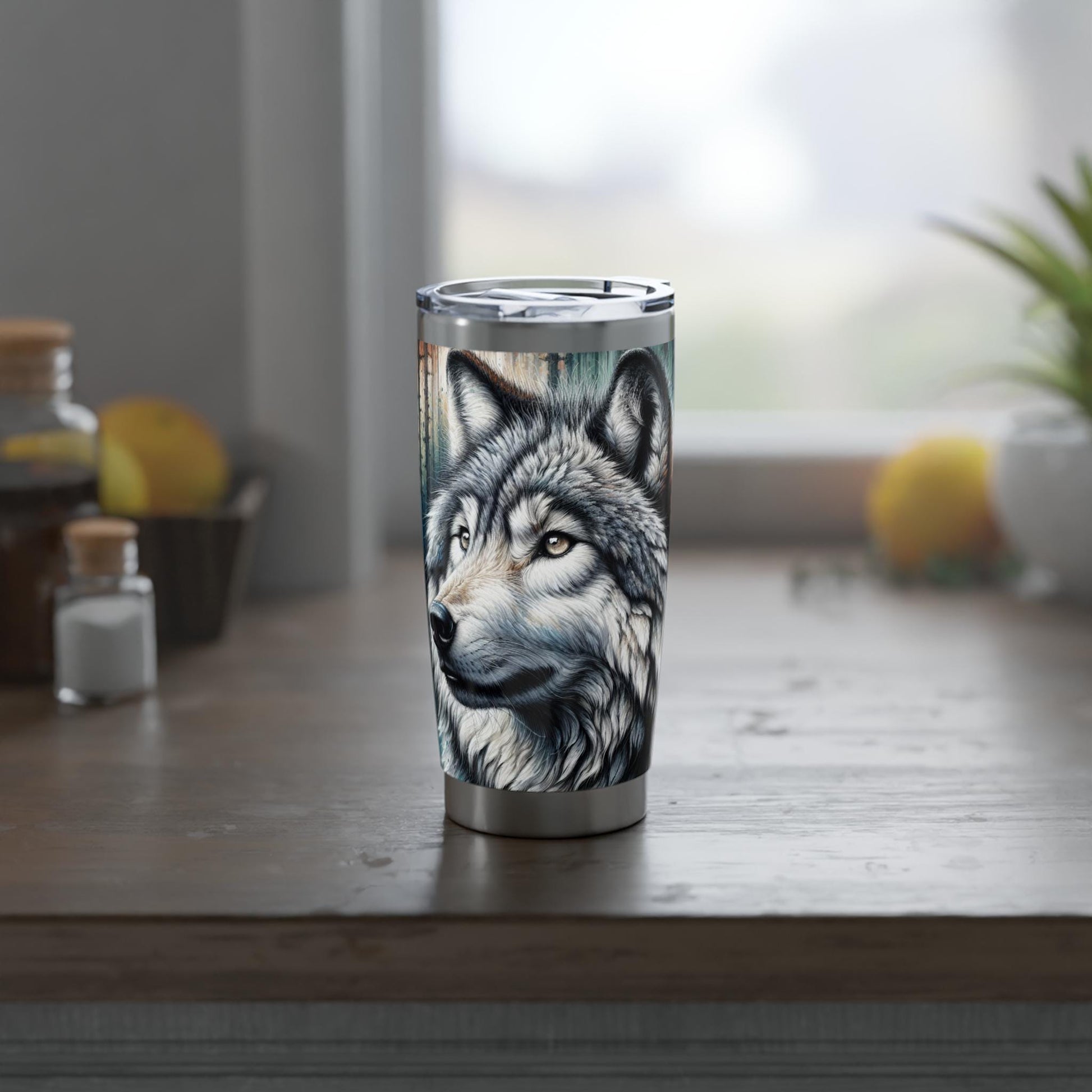 Vagabond Wolf 20oz Insulated Travel Tumbler - Adventure-Ready Stainless Steel Mug for Outdoor Enthusiasts - Toddcraft