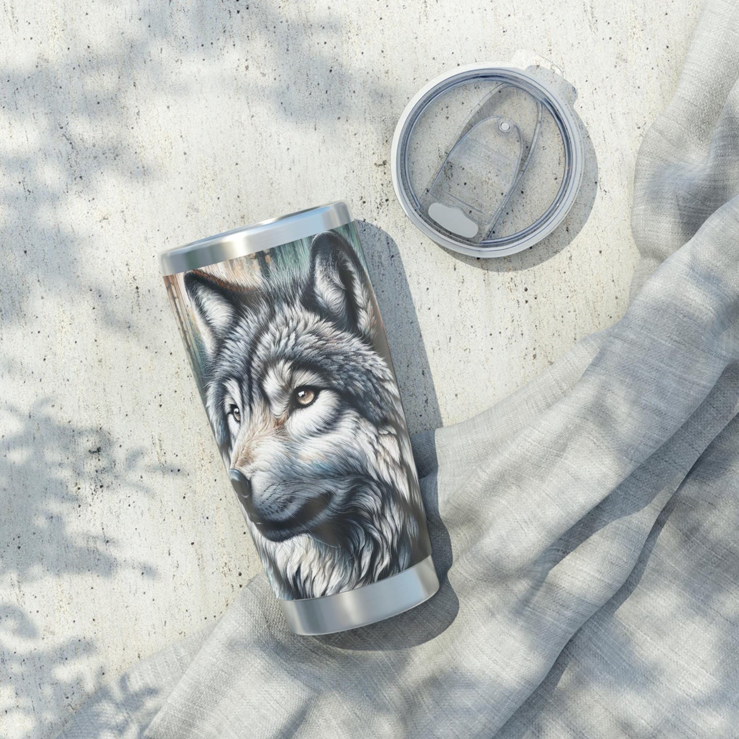 Vagabond Wolf 20oz Insulated Travel Tumbler - Adventure-Ready Stainless Steel Mug for Outdoor Enthusiasts - Toddcraft