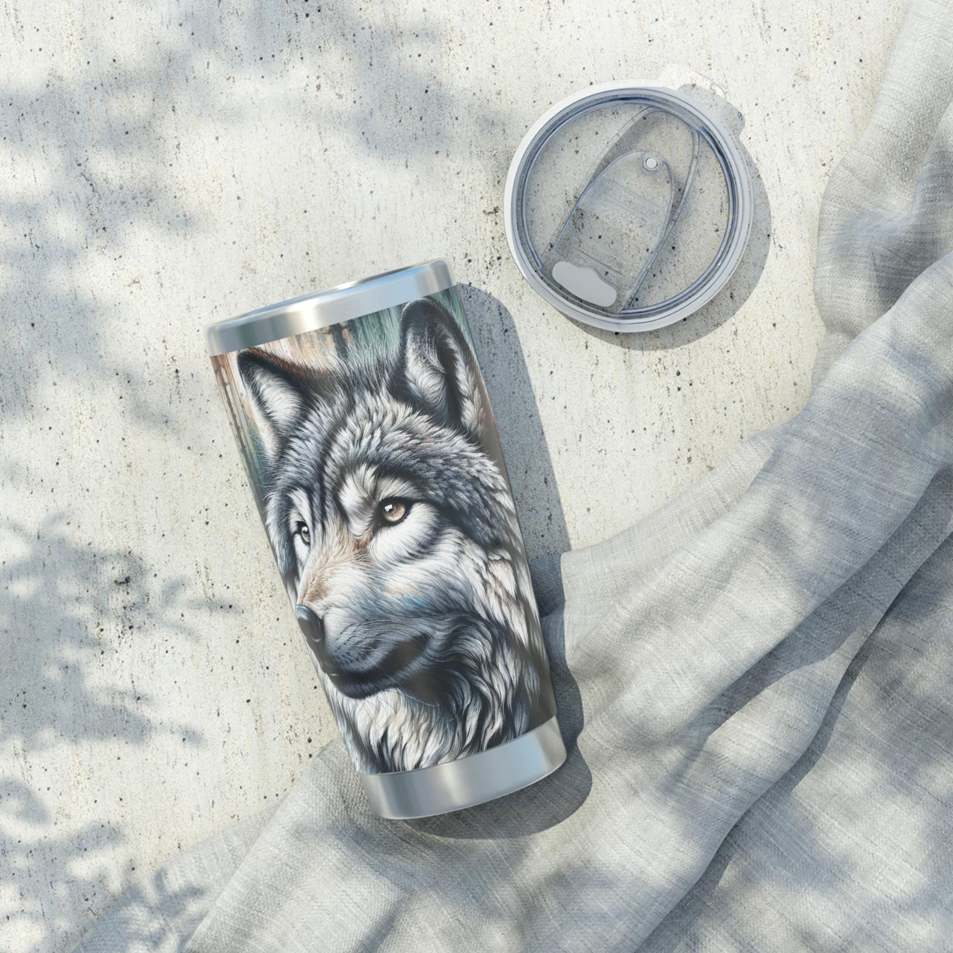 Vagabond Wolf 20oz Insulated Travel Tumbler - Adventure-Ready Stainless Steel Mug for Outdoor Enthusiasts - Toddcraft