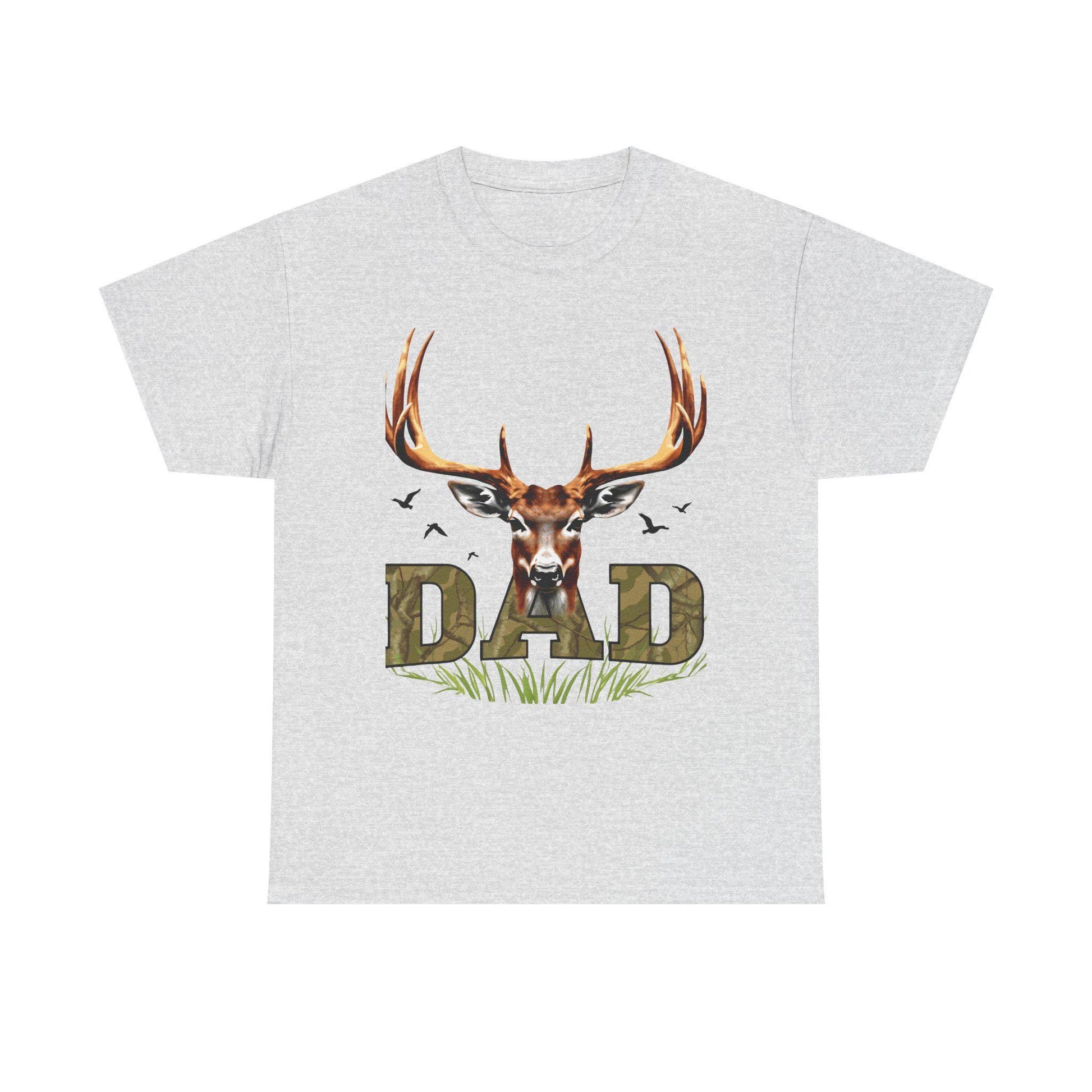 Deer Antlers T-Shirt for Dad Fathers Day Gift Hunters Tee Nature Lover Outdoorsman Gift for Grandpa Stepdad Heavy Cotton Unisex - Toddcraft