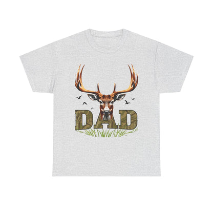 Deer Antlers T-Shirt for Dad Fathers Day Gift Hunters Tee Nature Lover Outdoorsman Gift for Grandpa Stepdad Heavy Cotton Unisex - Toddcraft