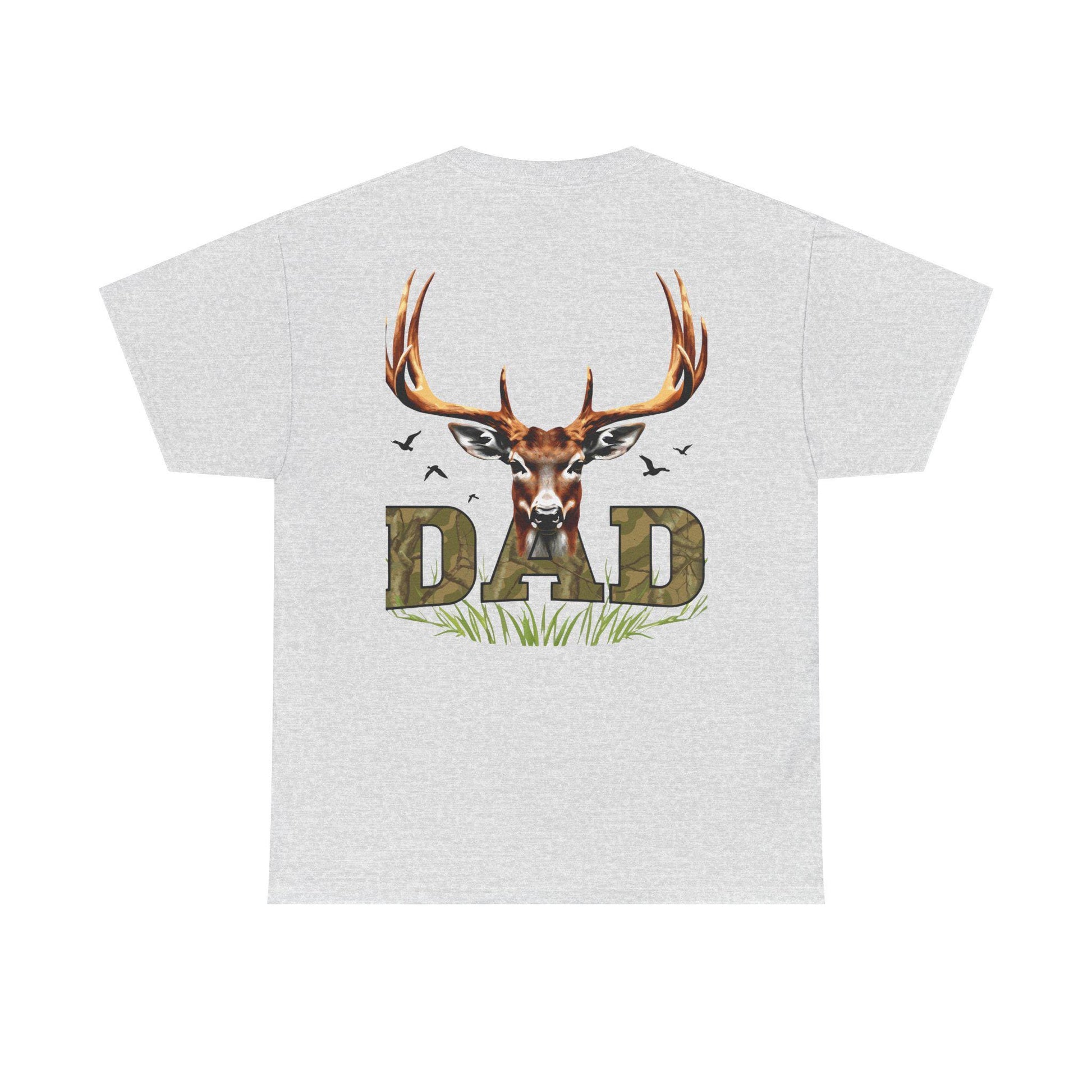 Deer Antlers T-Shirt for Dad Fathers Day Gift Hunters Tee Nature Lover Outdoorsman Gift for Grandpa Stepdad Heavy Cotton Unisex - Toddcraft